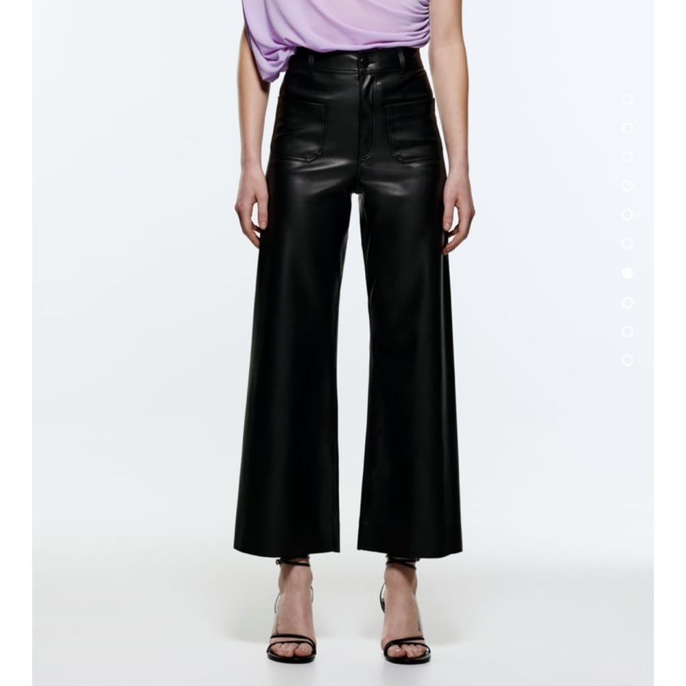 ZARA FAUX LEATHER MARINE STRAIGHT PANTS